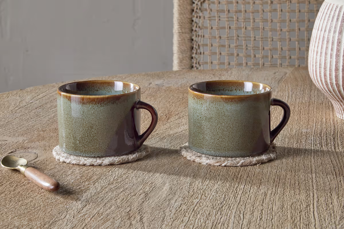 Nkuku - Naav Mugs - Blue - Large (Set of 2)