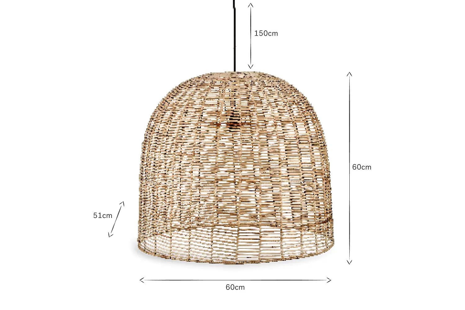 Nkuku - Noko Wicker Dome Pendant Light - Large