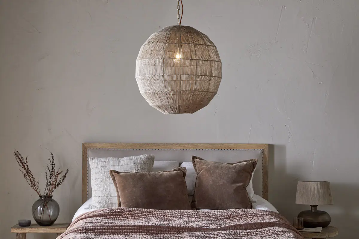 Nkuku - Nilaveli Woven Jute Sphere Pendant Light - Natural