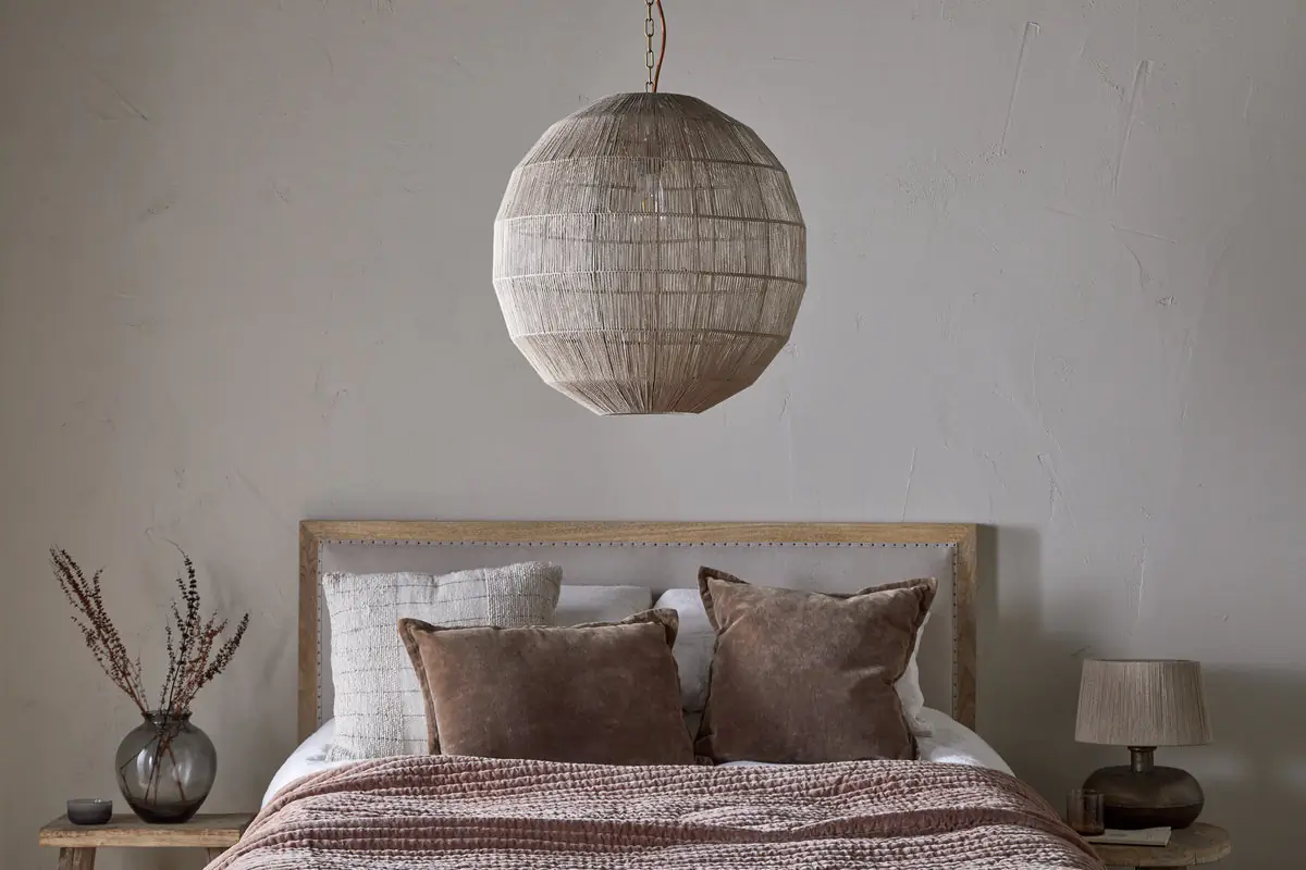 Nkuku - Nilaveli Woven Jute Sphere Pendant Light - Natural