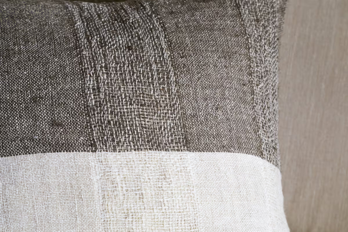 Nkuku - Munir Linen Cushion Cover - Charcoal - 50 x 50cm