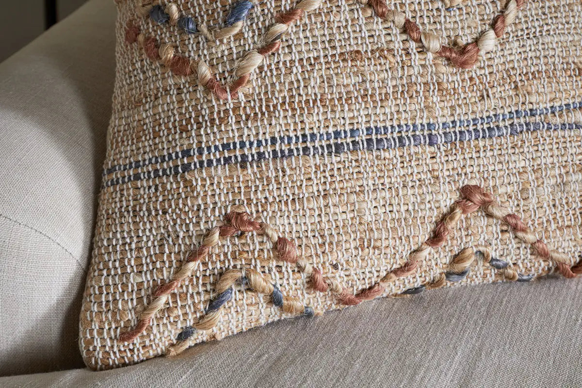 Nkuku - Nila Esha Cushion Cover - Rust & Indigo - 60 x 40cm
