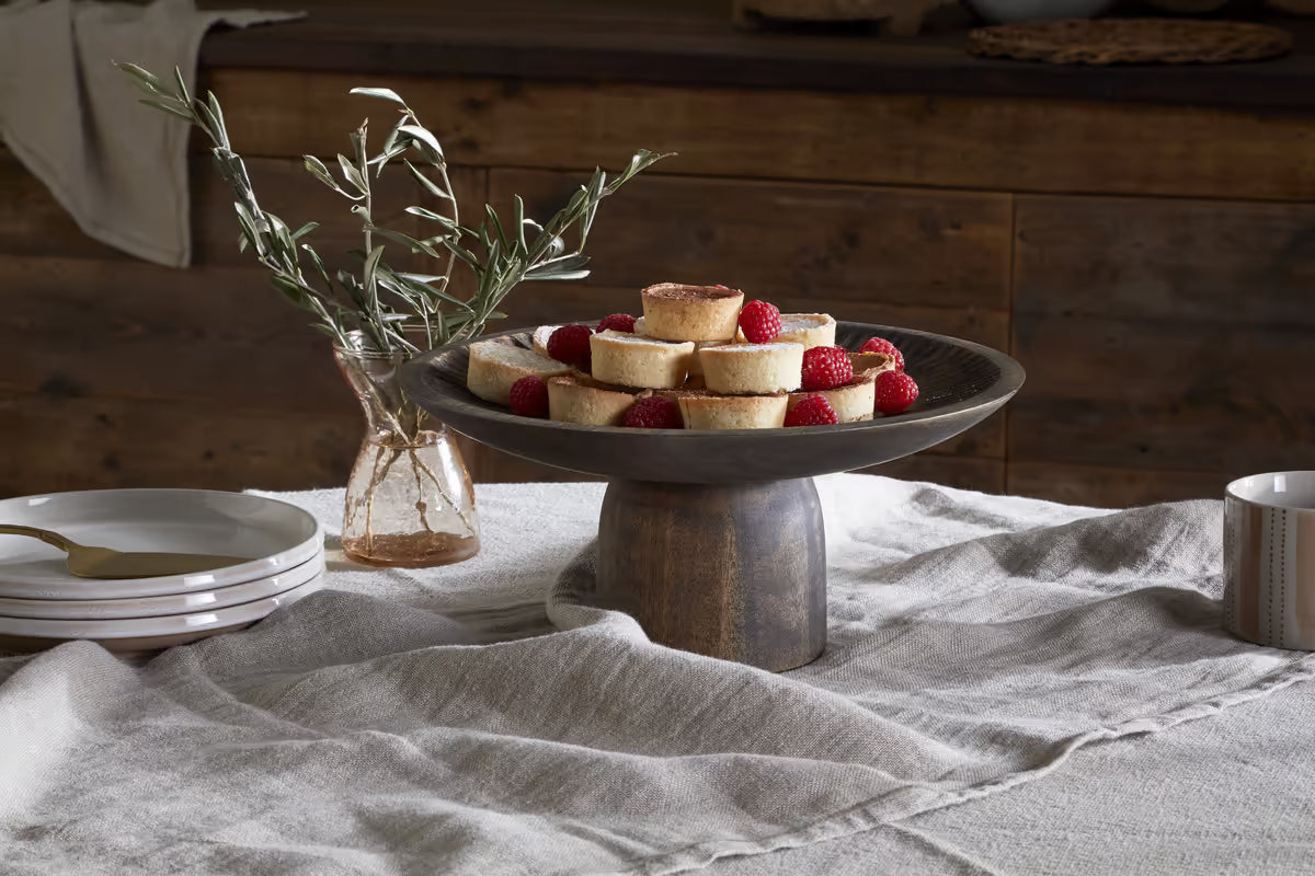 Nkuku - Eisha Wooden Cake Stand - Brown