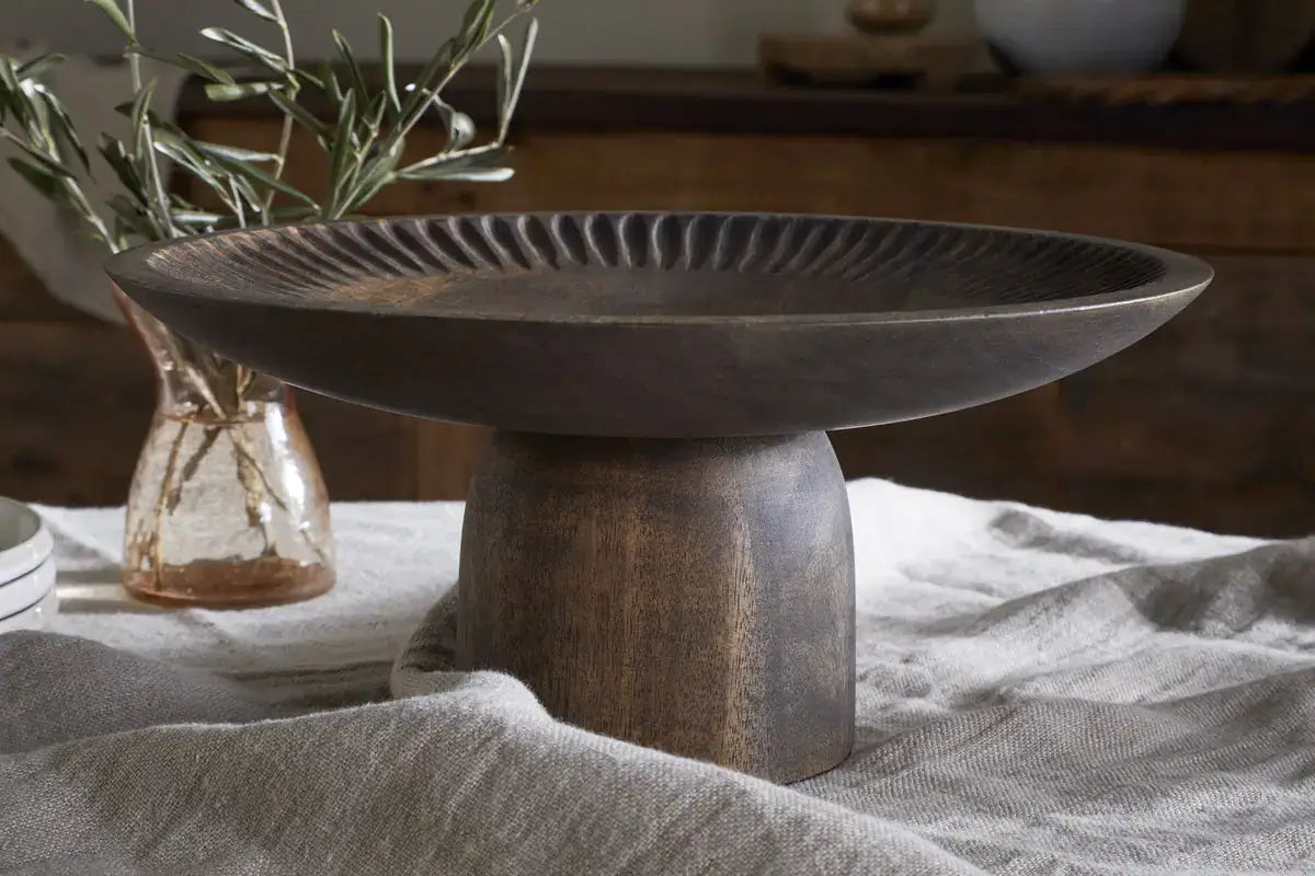 Nkuku - Eisha Wooden Cake Stand - Brown
