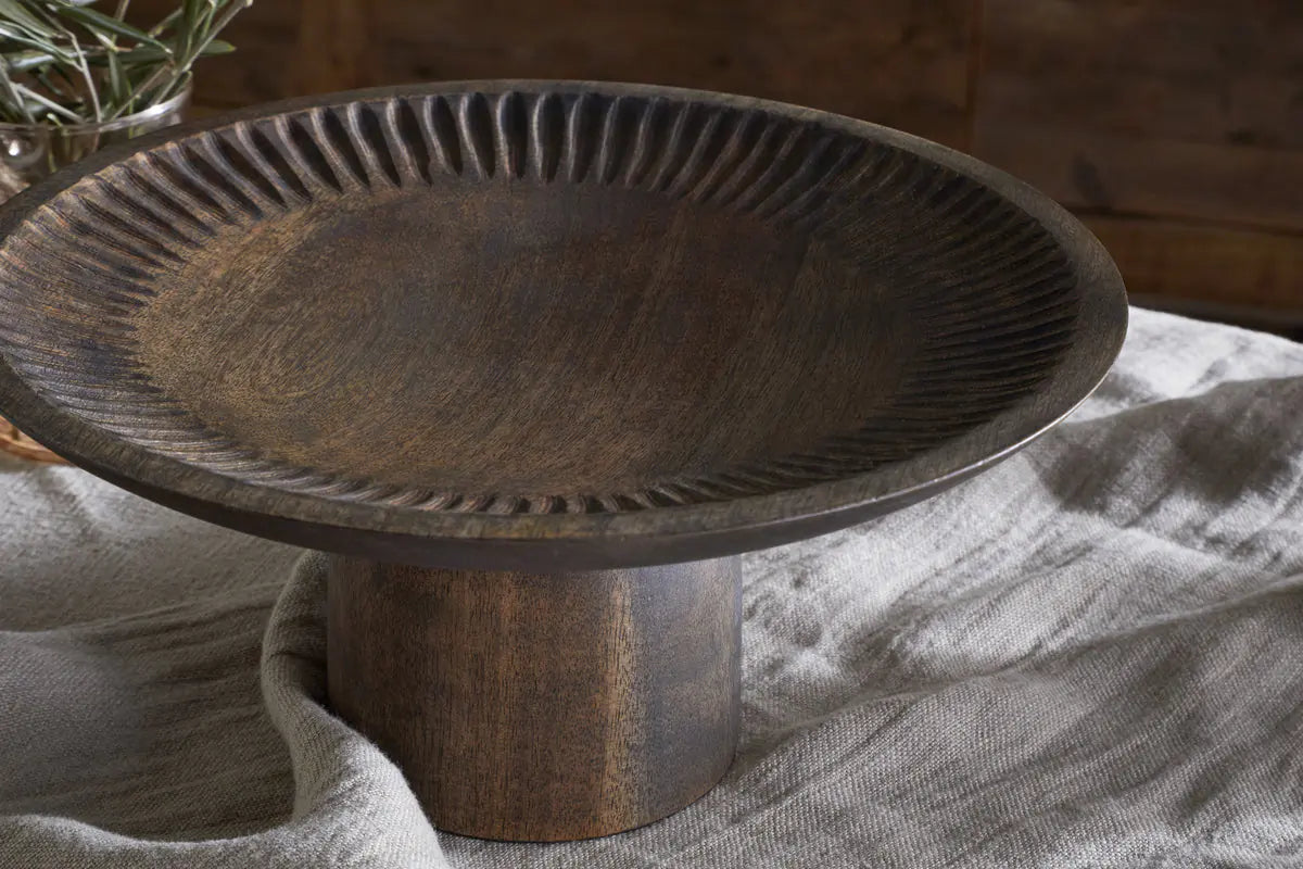 Nkuku - Eisha Wooden Cake Stand - Brown