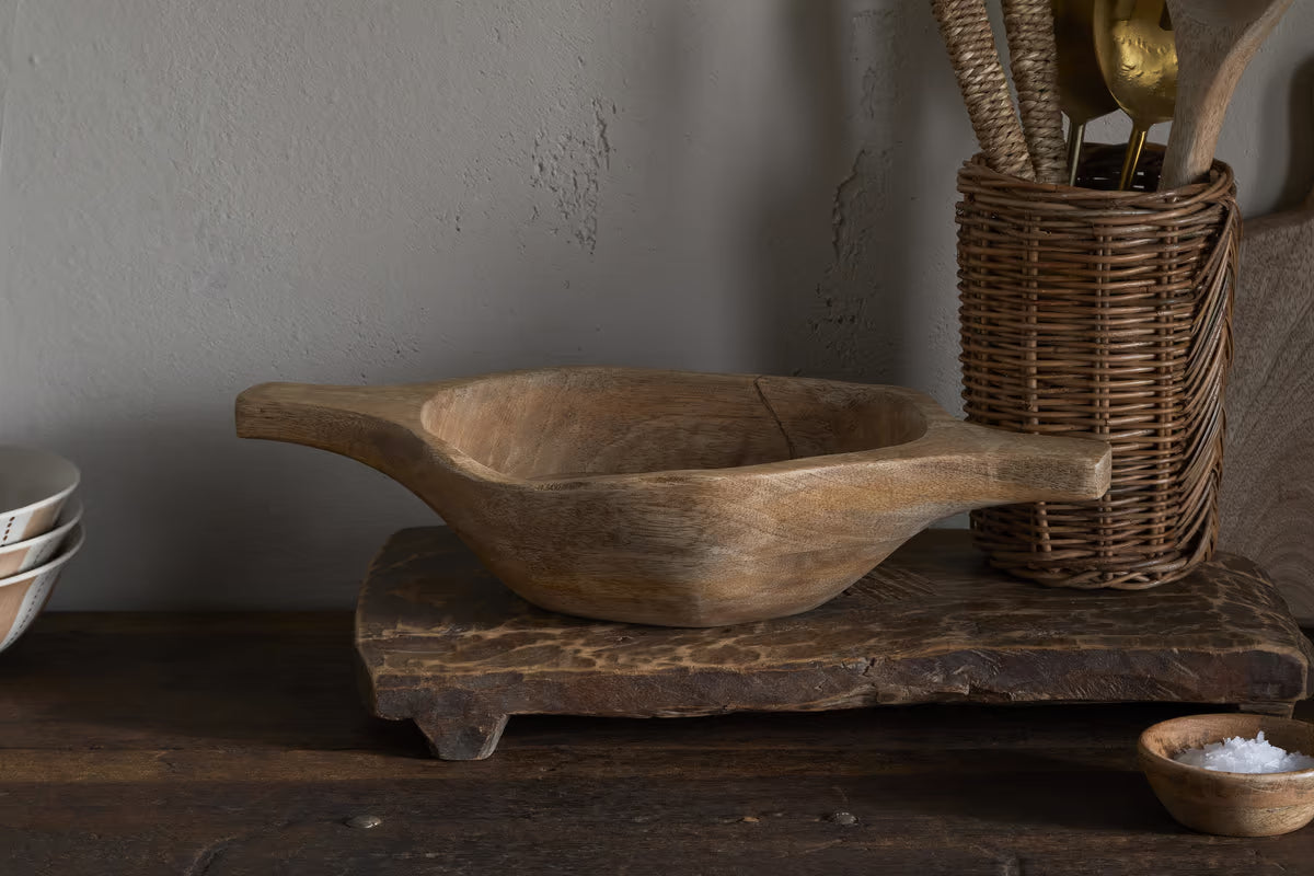 Nkuku - Naashta Handled Serving Bowl - Natural - Smal