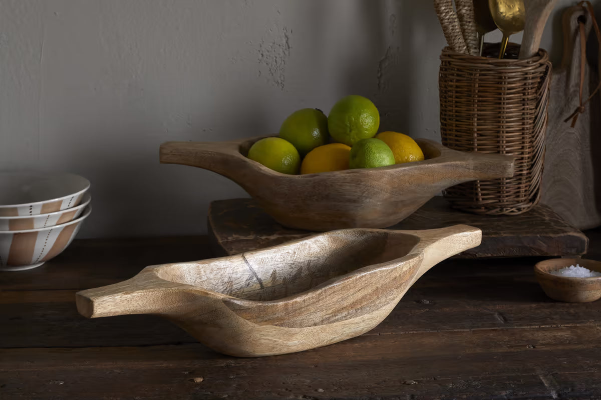 Nkuku - Naashta Handled Serving Bowl - Natural - Smal