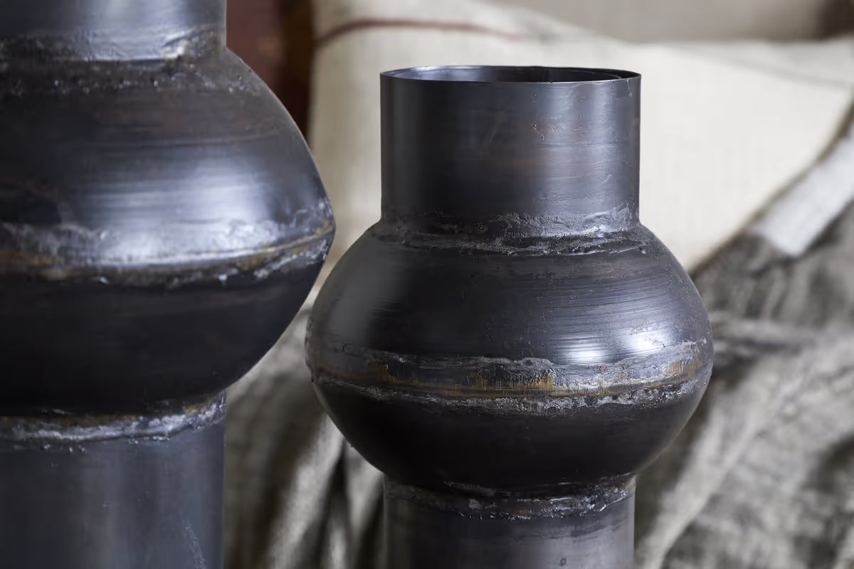 Nkuku - Endo Reclaimed Iron Vase - Aged Black - Small