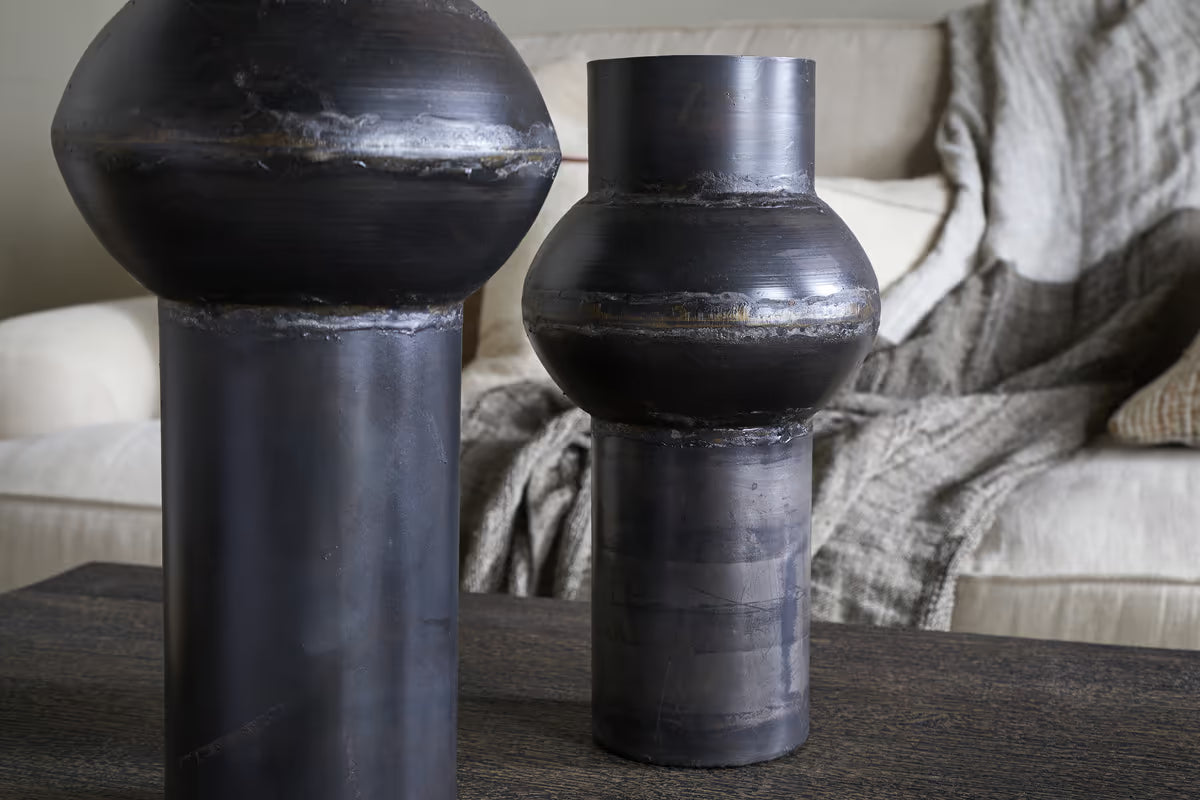 Nkuku - Endo Reclaimed Iron Vase - Aged Black - Small