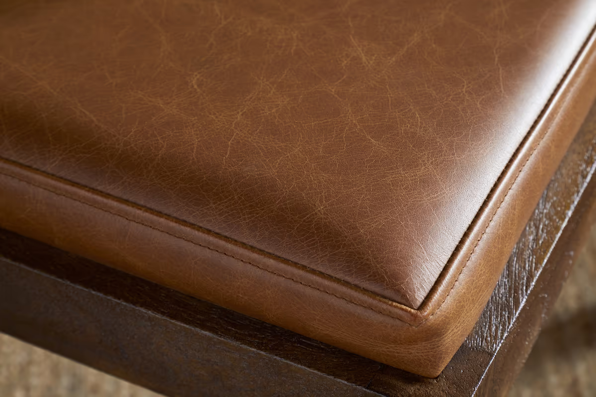 Nkuku - Kusa Mango Wood & Leather Dining Chair - Aged Tan