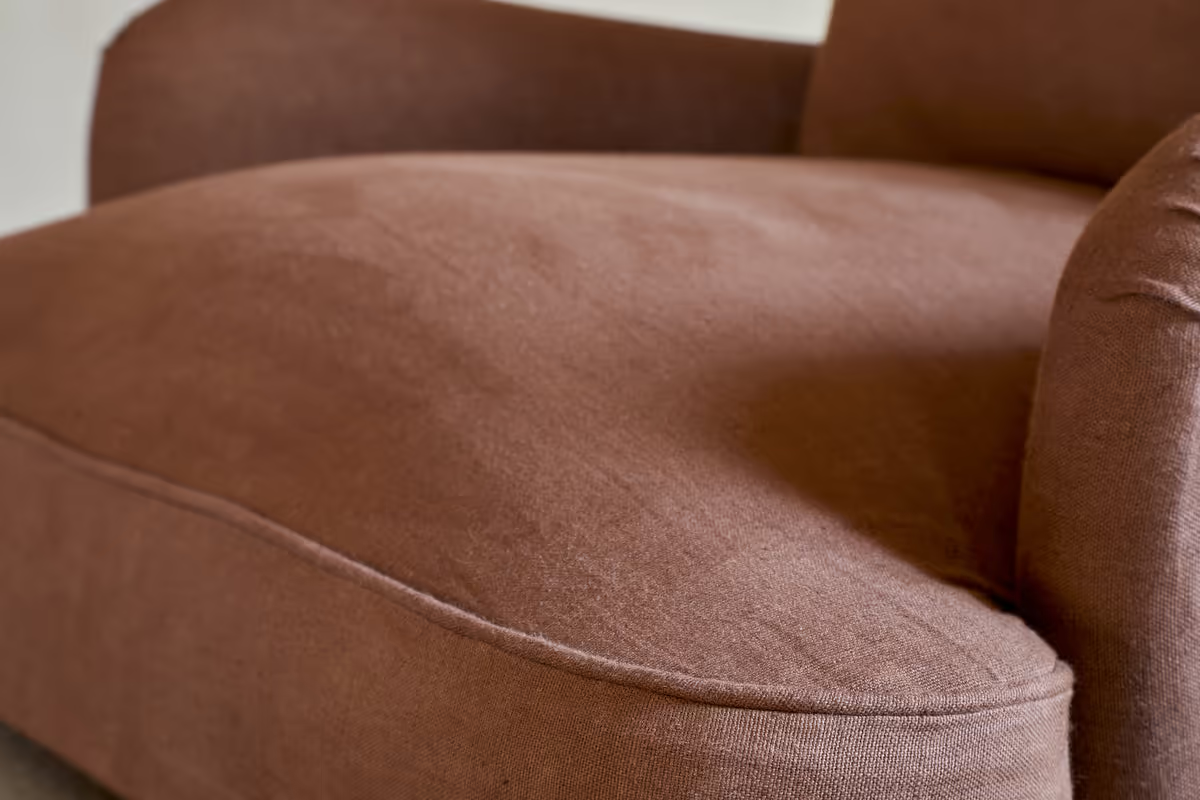 Nkuku - Abe Linen Deconstructed Armchair - Rust