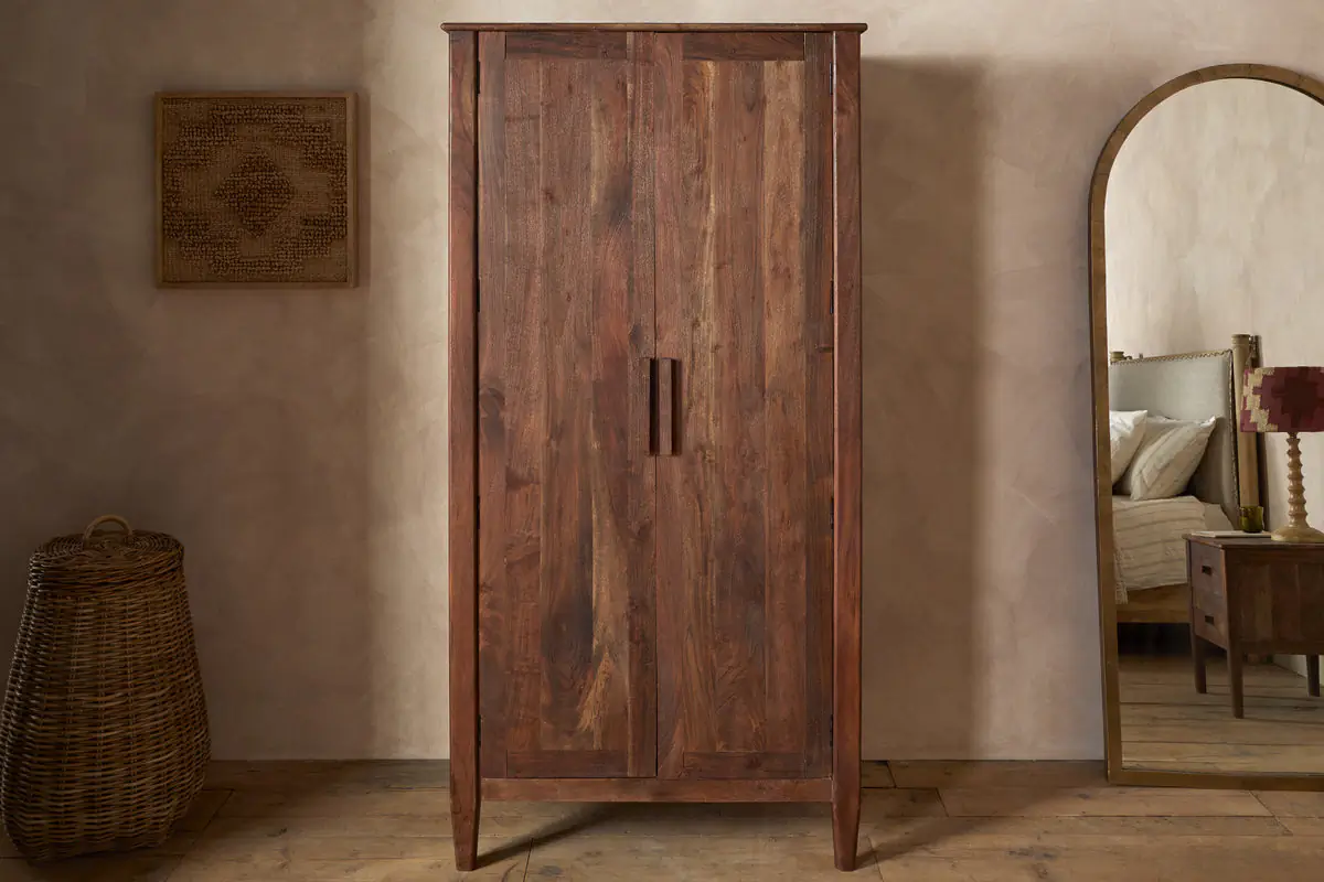 Nkuku - Anbu Acacia Wardrobe - Washed Walnut