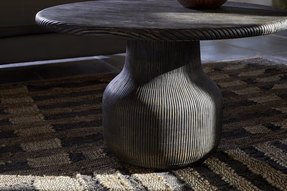 Nkuku - Vivan Grooved Coffee Table - Charcoal