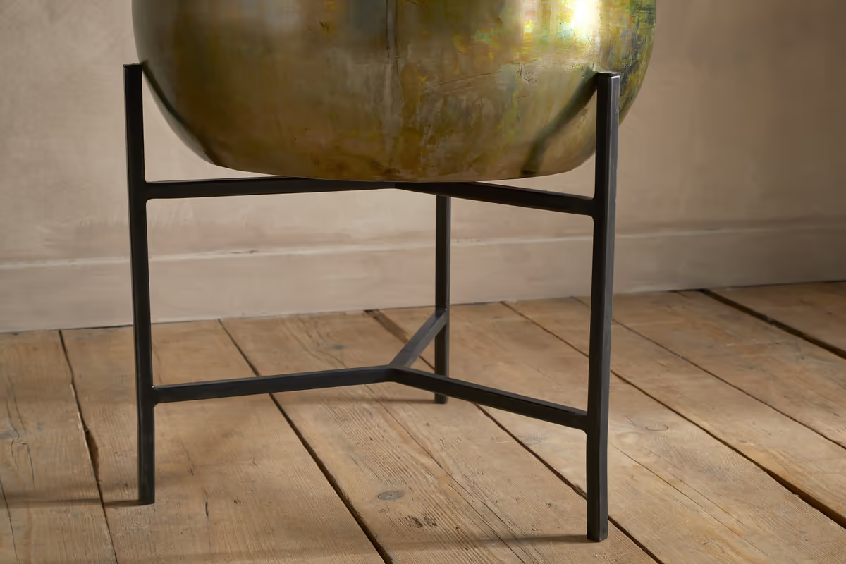 Nkuku - Jani Metal Planter - Oxidised Metal