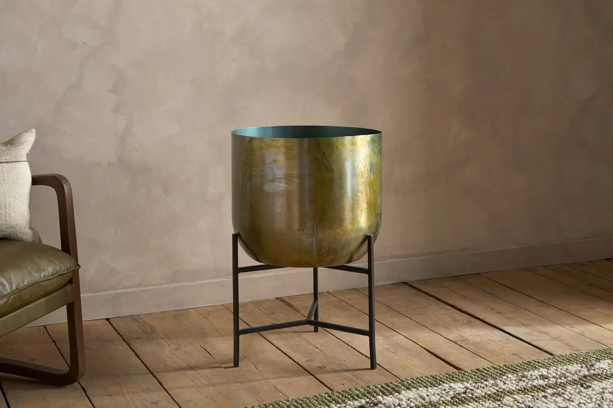 Nkuku - Jani Metal Planter - Oxidised Metal
