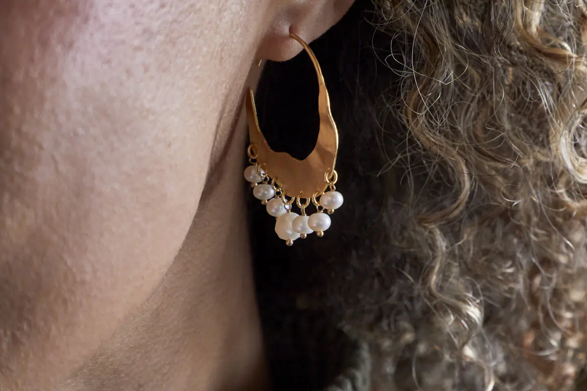 Nkuku - Parahu Pearl Earrings - White