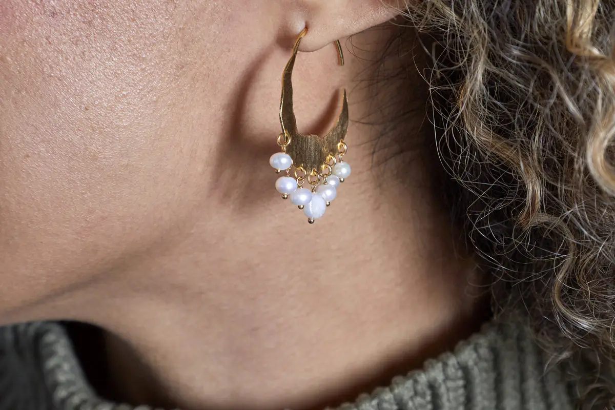 Nkuku - Parahu Pearl Earrings - White