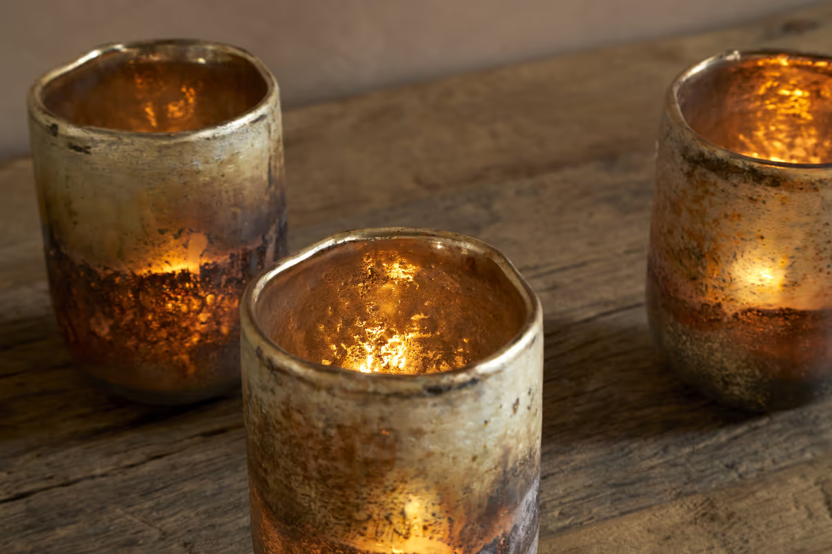 Nkuku - Furaha Tealight Holders - Frosted Black - Small (Set of 3)