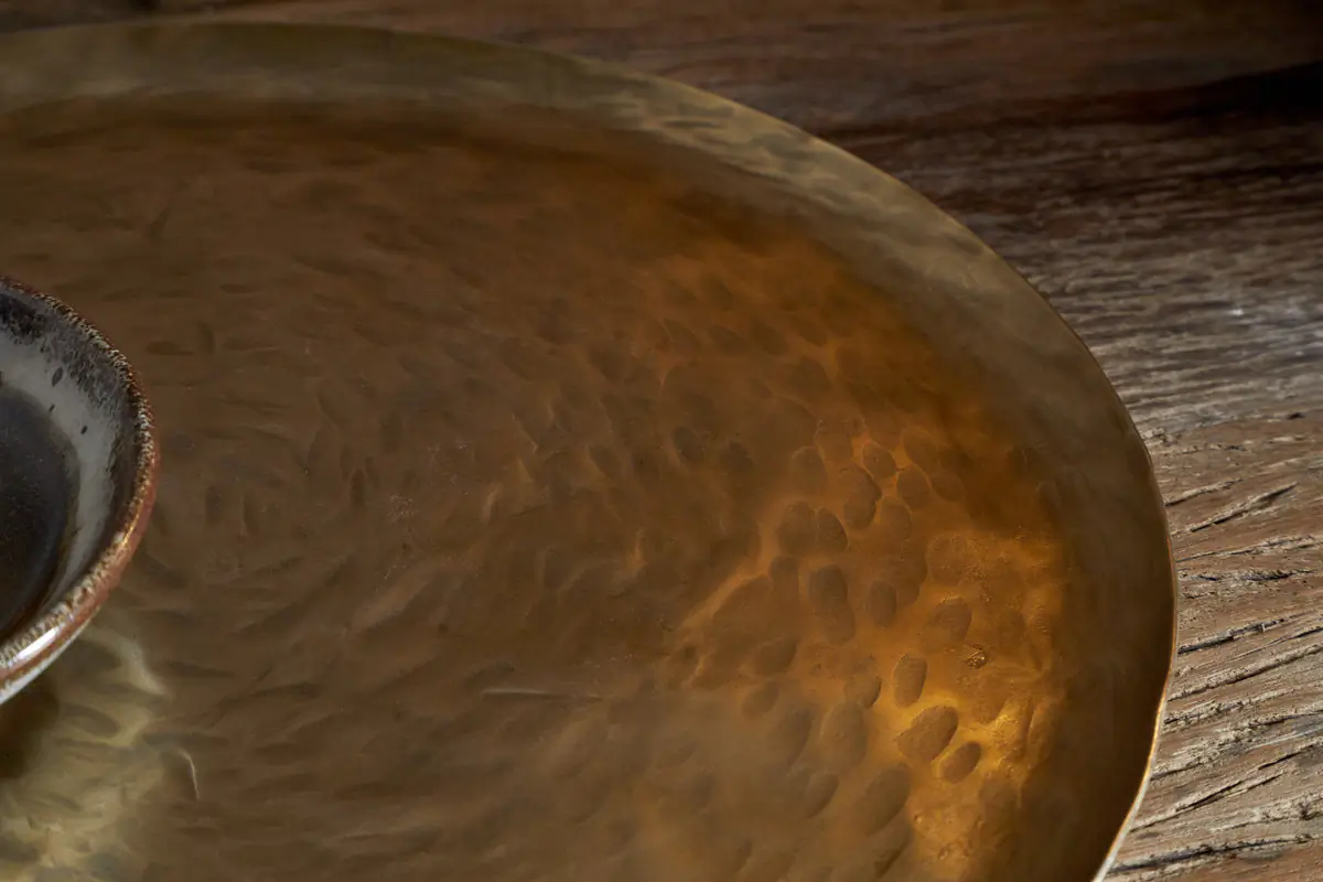 Nkuku - Oorja Round Tray - Brass