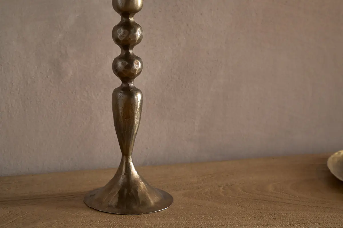 Nkuku - Ayo Pillar Candle Holder - Brass - Without Candle