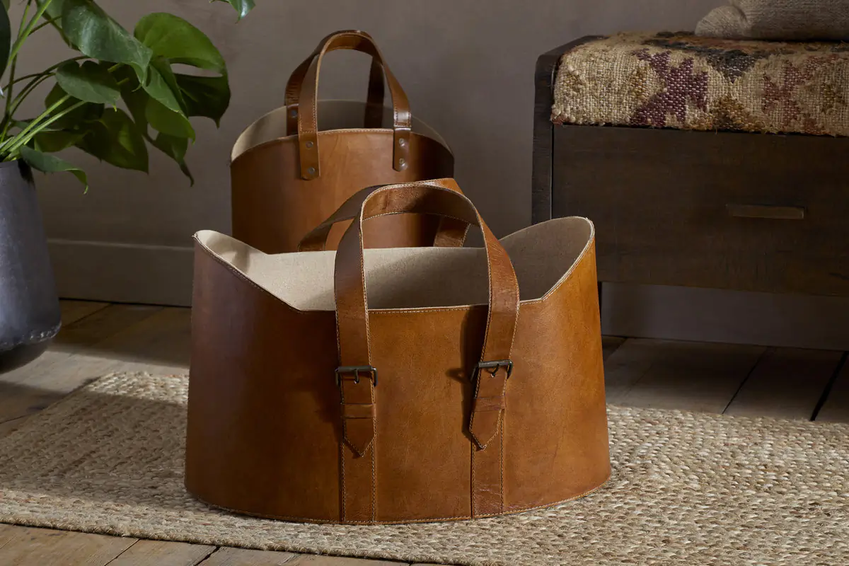 Nkuku - Panasi Leather Storage - Tan