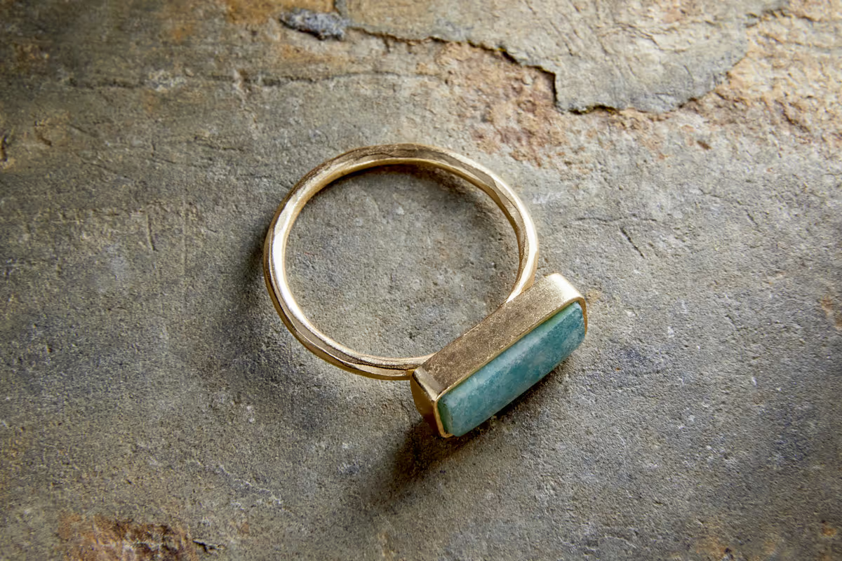 Nkuku - Damaia Amazonite Ring - Gold