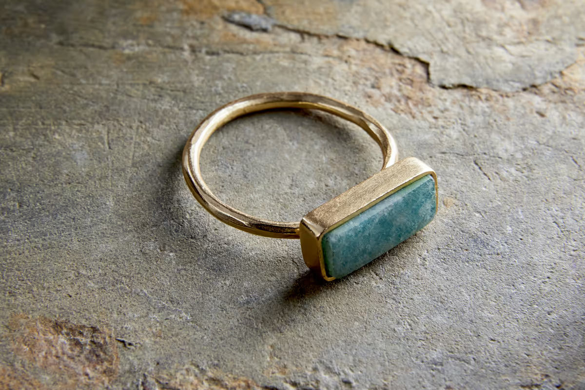 Nkuku - Damaia Amazonite Ring - Gold