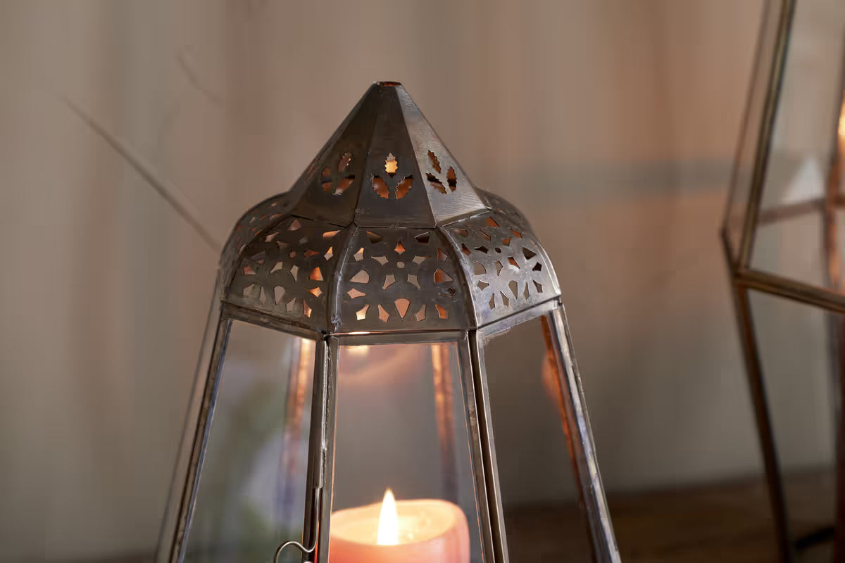Nkuku - Nyiruan Lantern - Brass & Clear - Small - Without Candle
