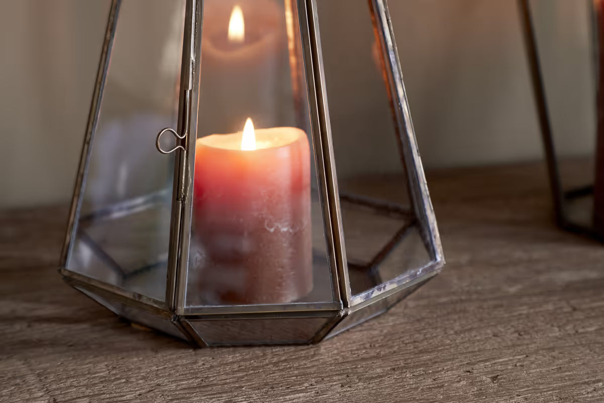 Nkuku - Nyiruan Lantern - Brass & Clear - Small - Without Candle