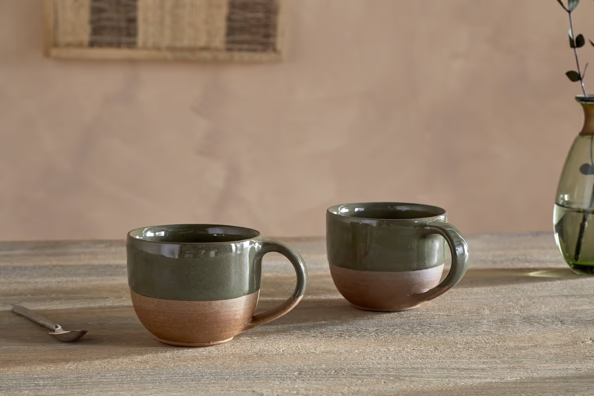 Nkuku - Mali Coffee Mug - Forest Green - Small (Set of 2)
