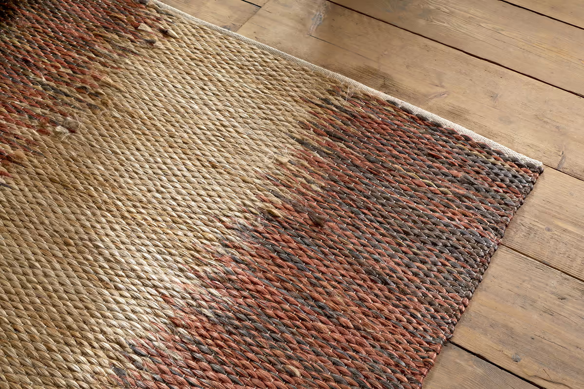 Nkuku - Kekere Jute & Cotton Rug - Natural & Rust