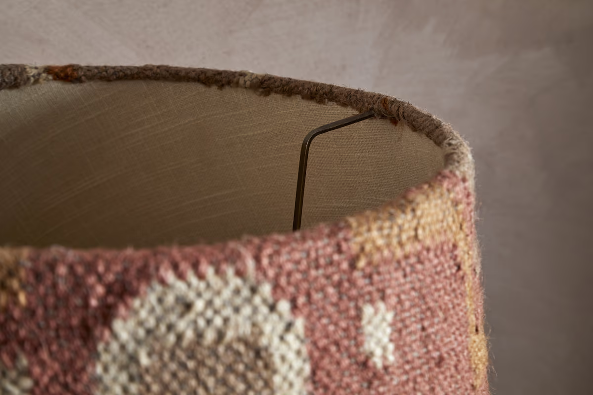 Nkuku - Yatra Jute Kilim Lampshade - Rust & Natural - Large