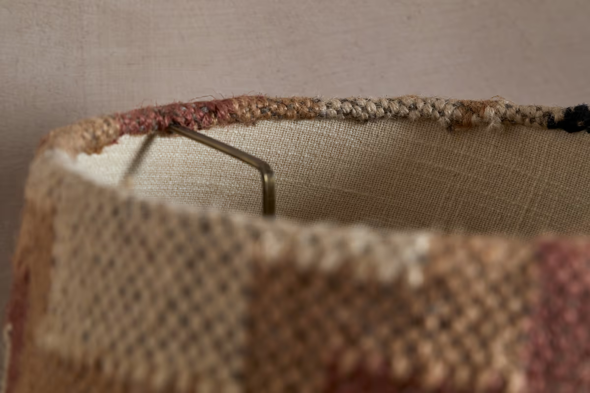 Nkuku - Shanto Jute Kilim Lampshade - Rust & Natural - Medium