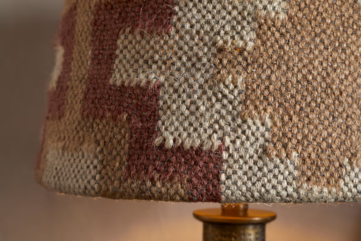 Nkuku - Shanto Jute Kilim Lampshade - Rust & Natural - Medium