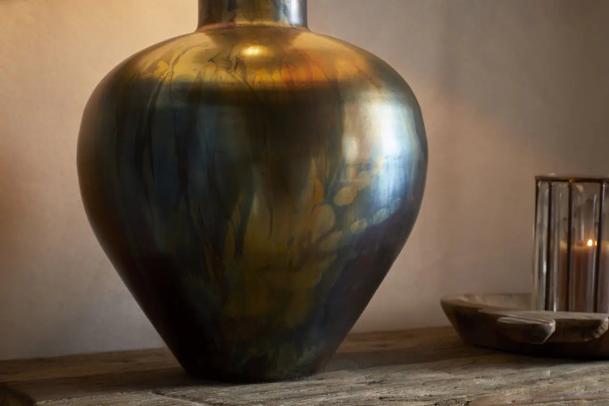 Nkuku - Higala Antique Table Lamp Base - Burnished Bronze - Without Lampshade