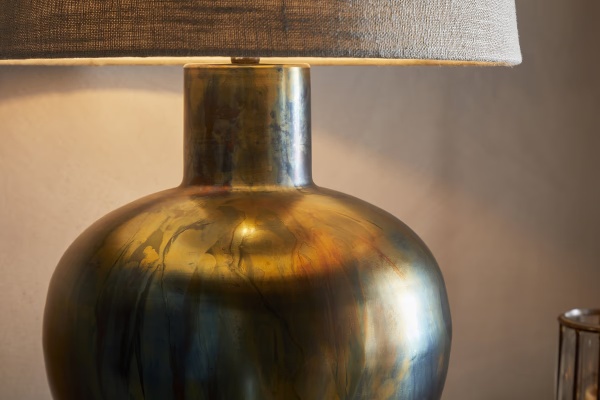 Nkuku - Higala Antique Table Lamp Base - Burnished Bronze - Without Lampshade