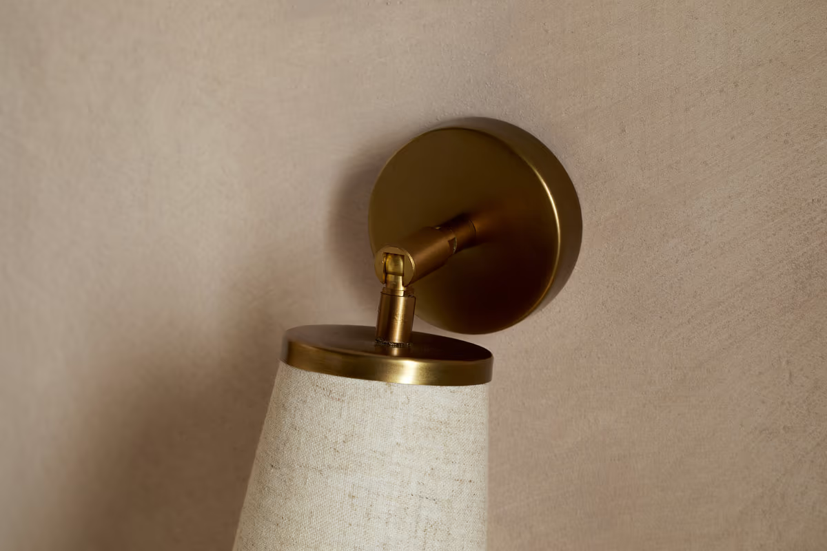 Nkuku - Ame Linen Wall Spot Light - Off White