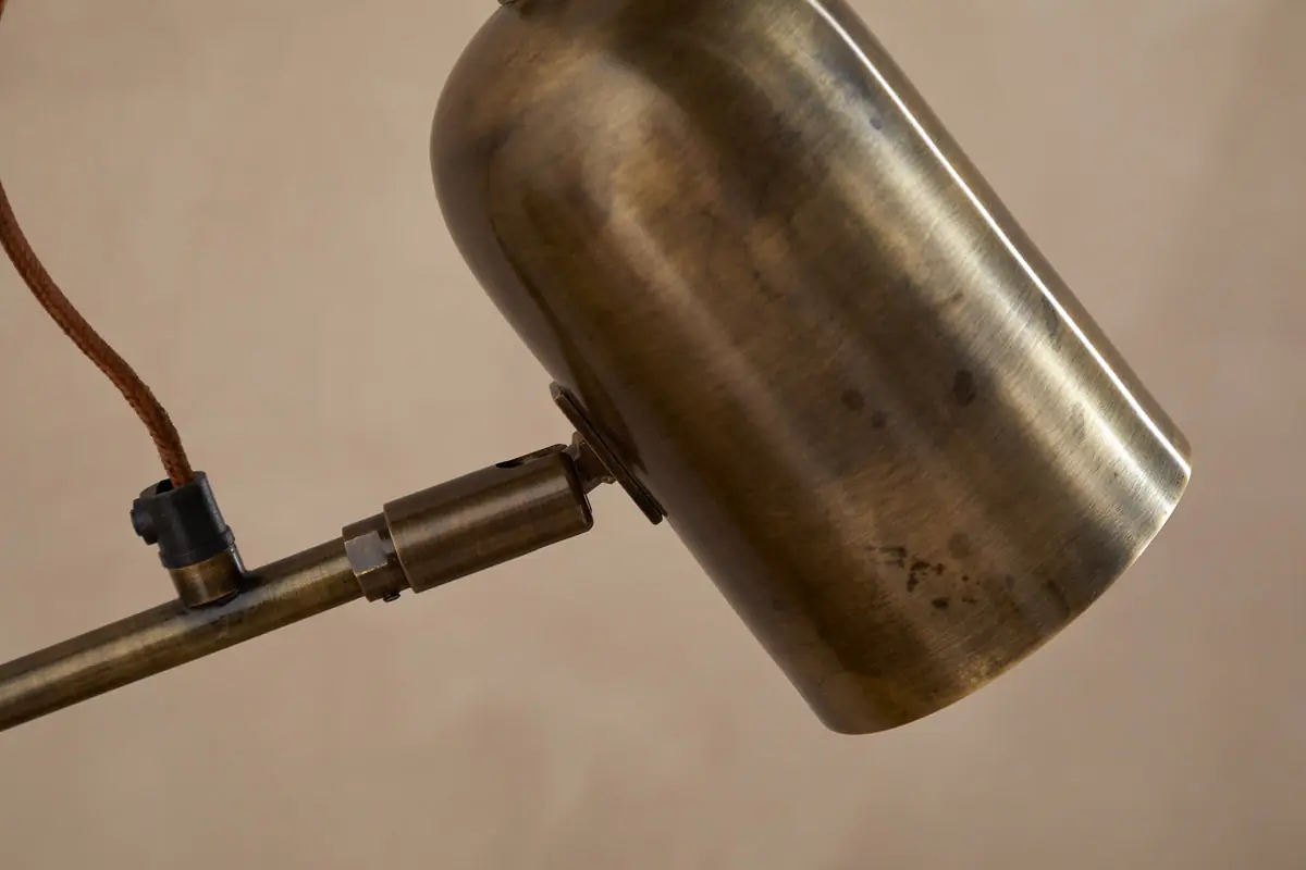 Nkuku - Thenkara Directional Floor Lamp - Antique Brass