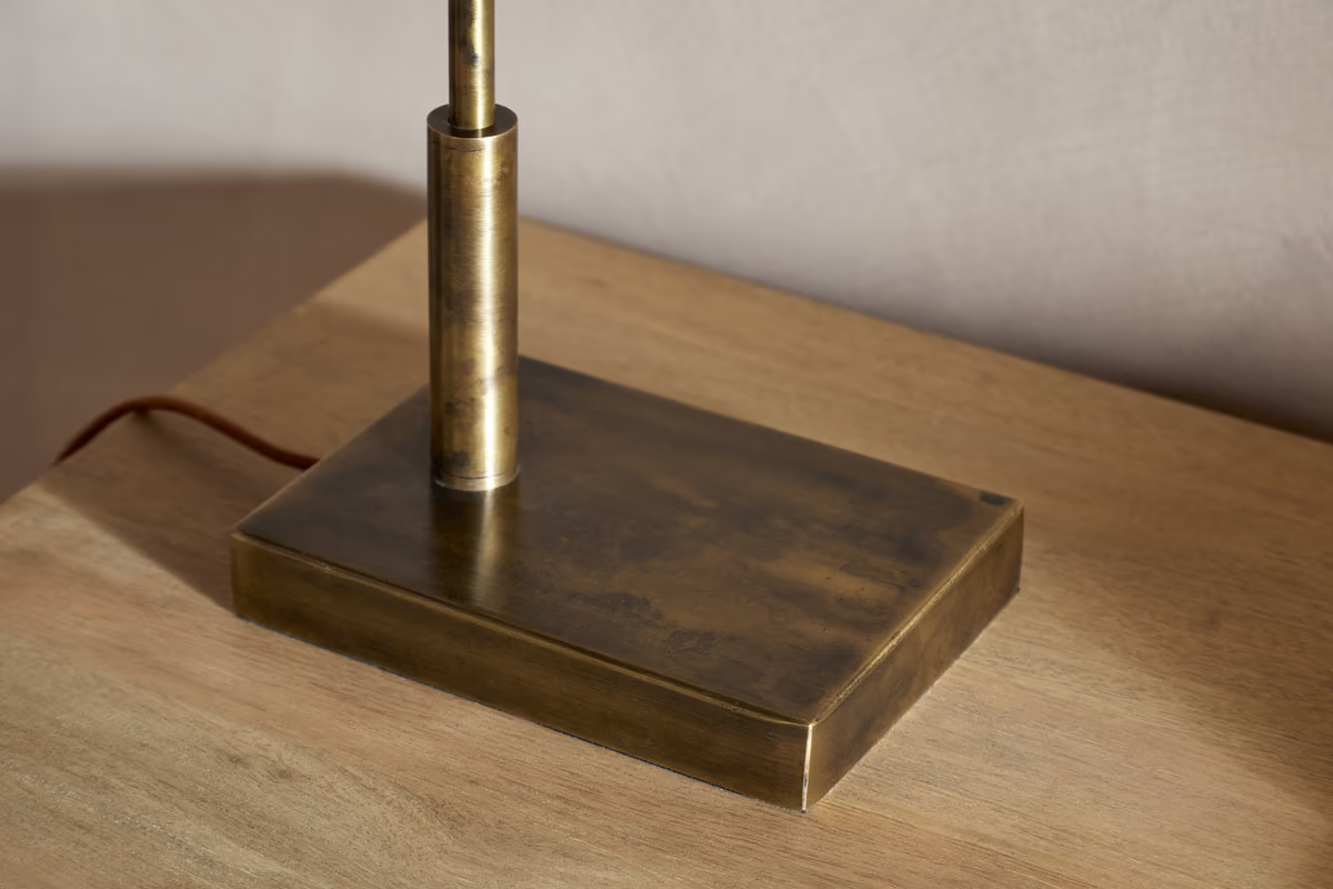 Nkuku - Thenkara Directional Desk Lamp - Antique Brass