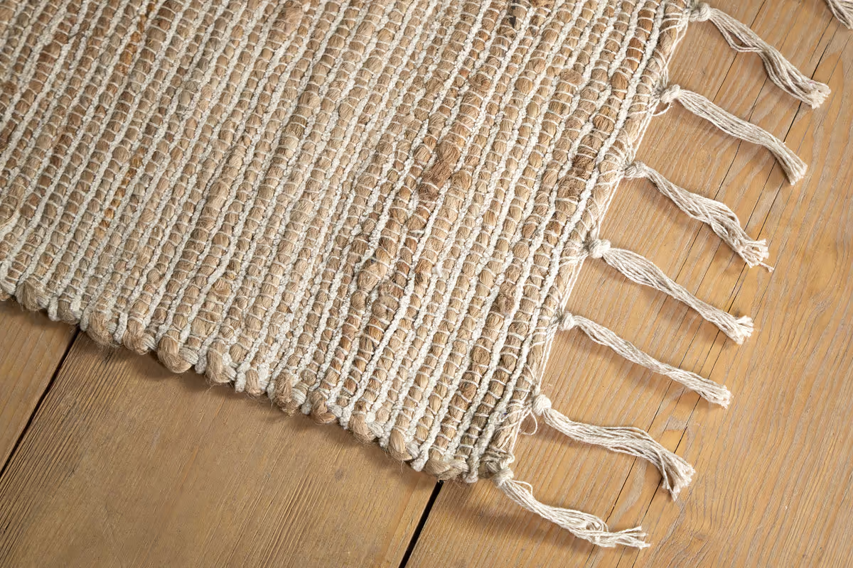 Nkuku - Zairya Jute & Cotton Rug - Sea Foam
