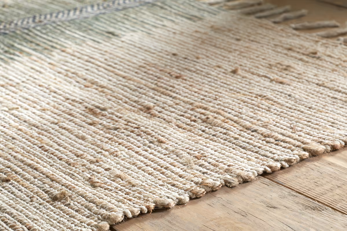 Nkuku - Zairya Jute & Cotton Rug - Sea Foam