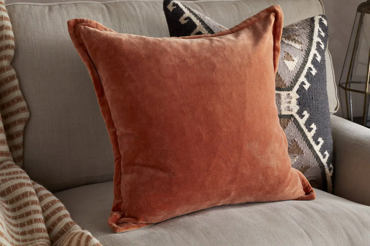 Nkuku - Menmai Velvet Cushion Cover - Cinnamon - Without Cushion Inner