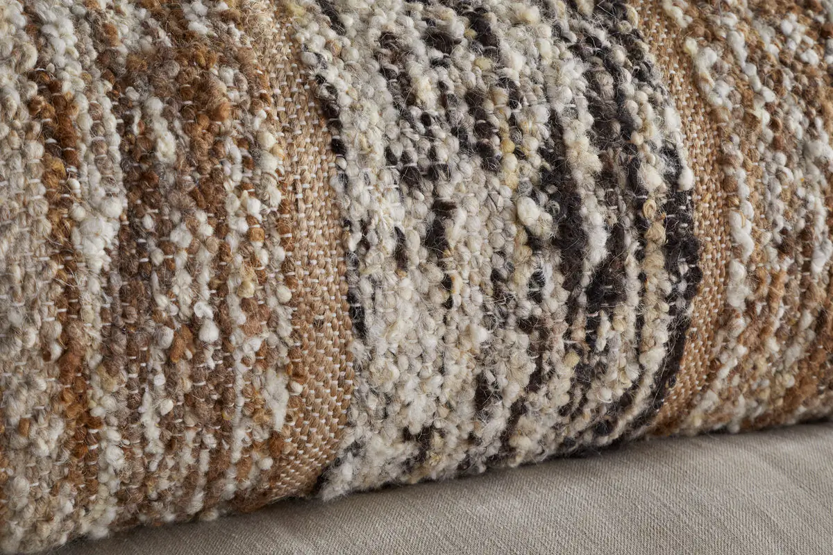 Nkuku - Maua Statement Boucle Lumbar Cushion Cover - Mocha - Without Cushion Inner
