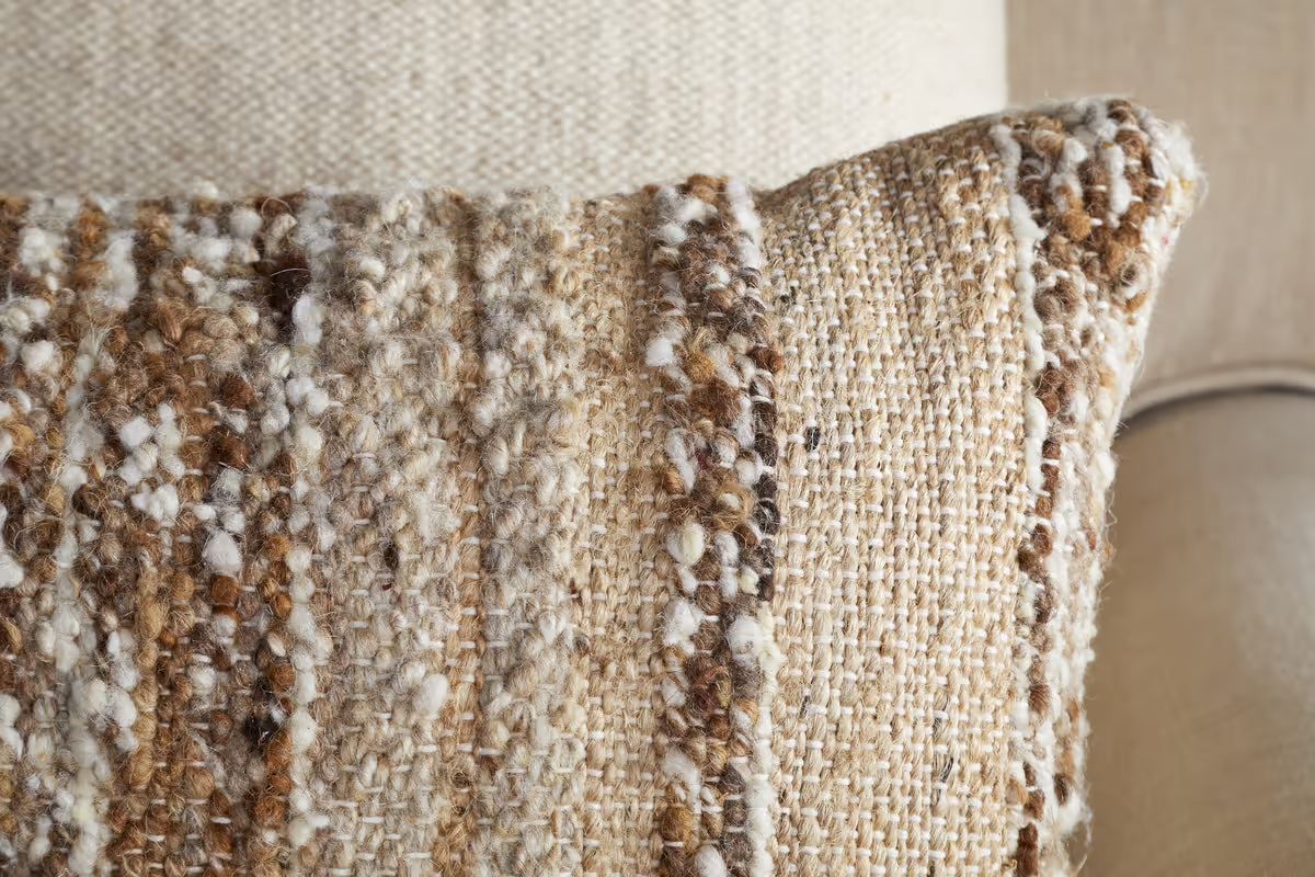 Nkuku - Maua Statement Boucle Lumbar Cushion Cover - Mocha - Without Cushion Inner