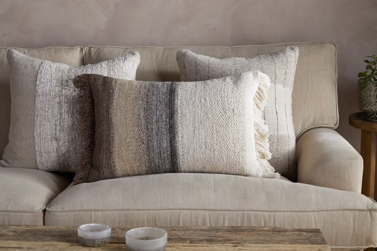 Nkuku - Icai Ombre Cushion Cover - Mocha - Without Cushion Inner