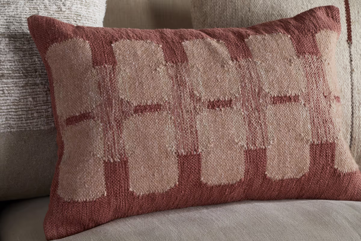 Nkuku - Akki Wool & Cotton Cushion Cover - Dusty Pink - Without Cushion Inner