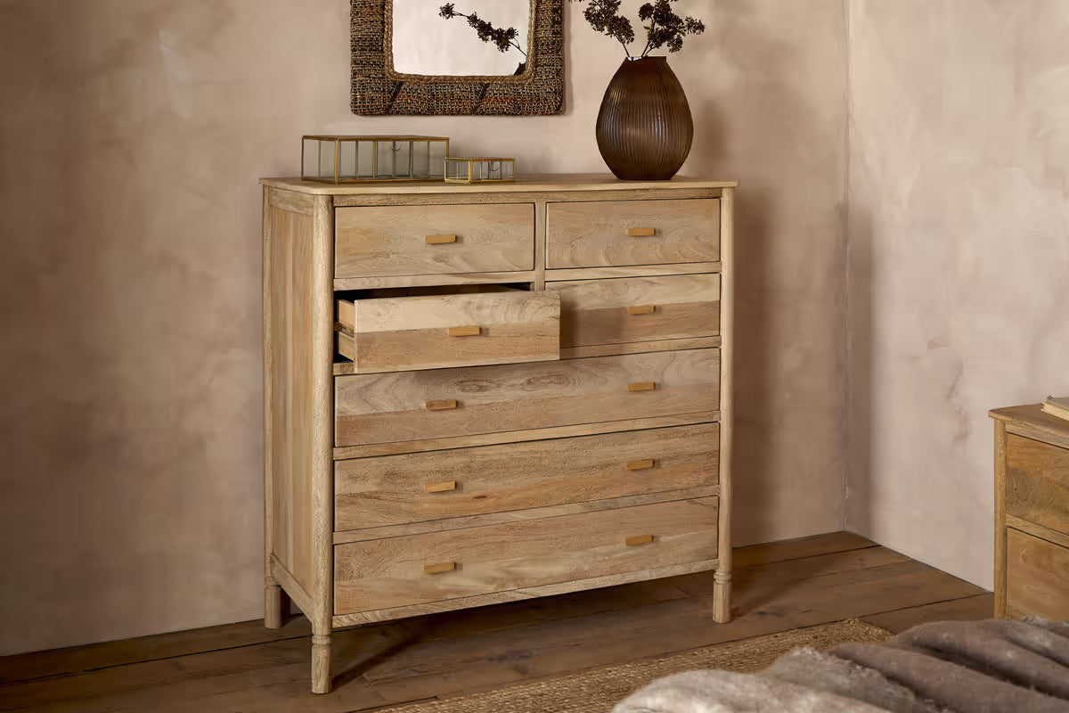 Nkuku - Sri Mango Wood Chest of Drawers - Natural