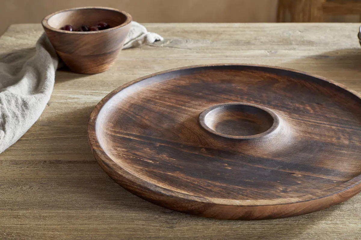 Nkuku - Sindar Serving Tray with Bowl - Natural