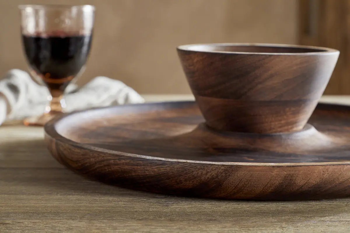 Nkuku - Sindar Serving Tray with Bowl - Natural