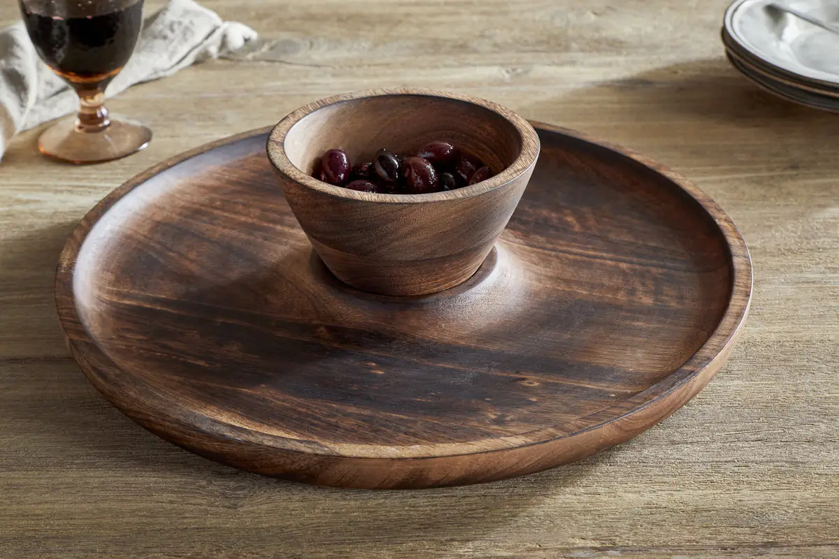 Nkuku - Sindar Serving Tray with Bowl - Natural